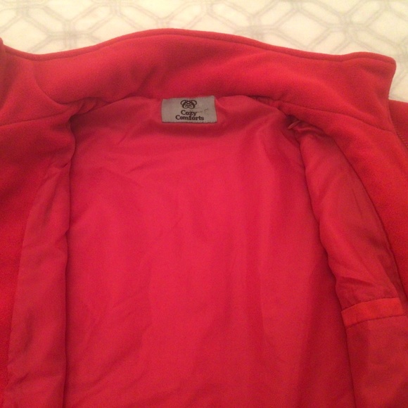 Women’s full zip red polar fleece thick jacket,size M - Picture 3 of 7